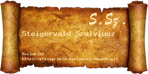 Steigervald Szalviusz névjegykártya